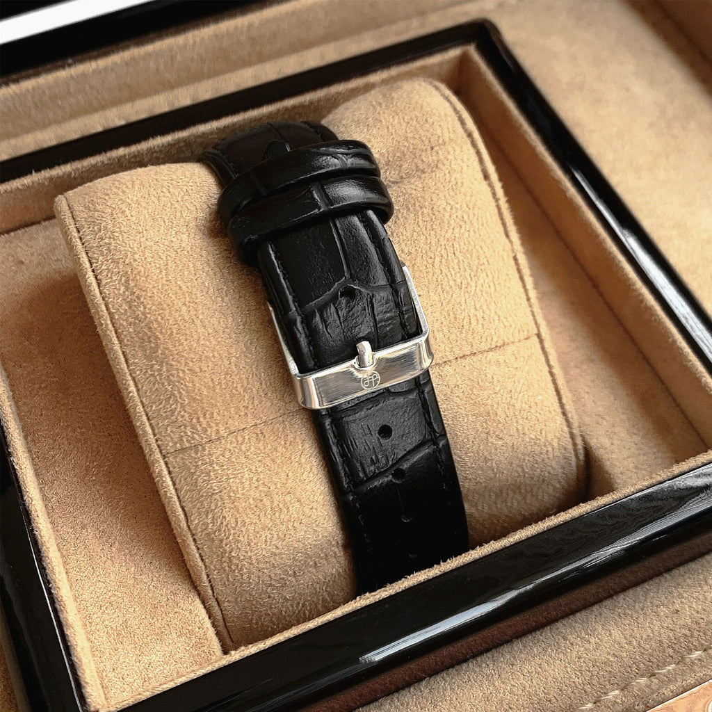 Relógio Maculino de Couro Solenne Black