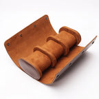 Estojo para Relógios em Couro Marrom 3 Slots