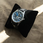 Relógio Masculino de Couro Luminous Blue Steel 41mm