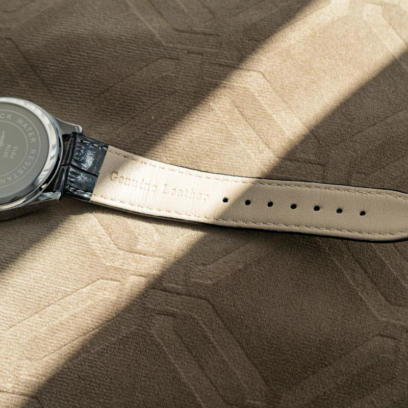 Relógio Masculino de Couro Luminous Blue Steel 41mm