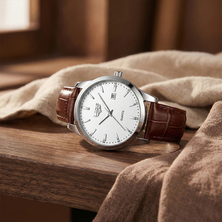 Relógio Masculino de Couro Célico Silver