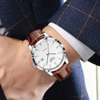 Relógio Masculino de Couro Célico Silver