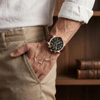 Relógio Masculino de Couro Ferren Gold Black