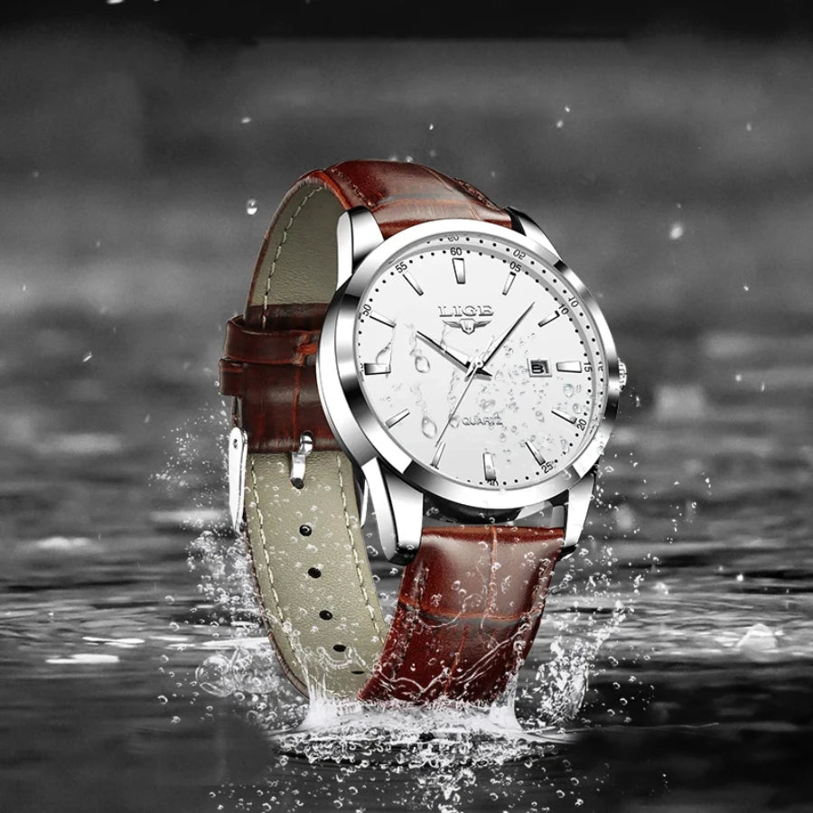 Relógio Masculino de Couro Célico Silver