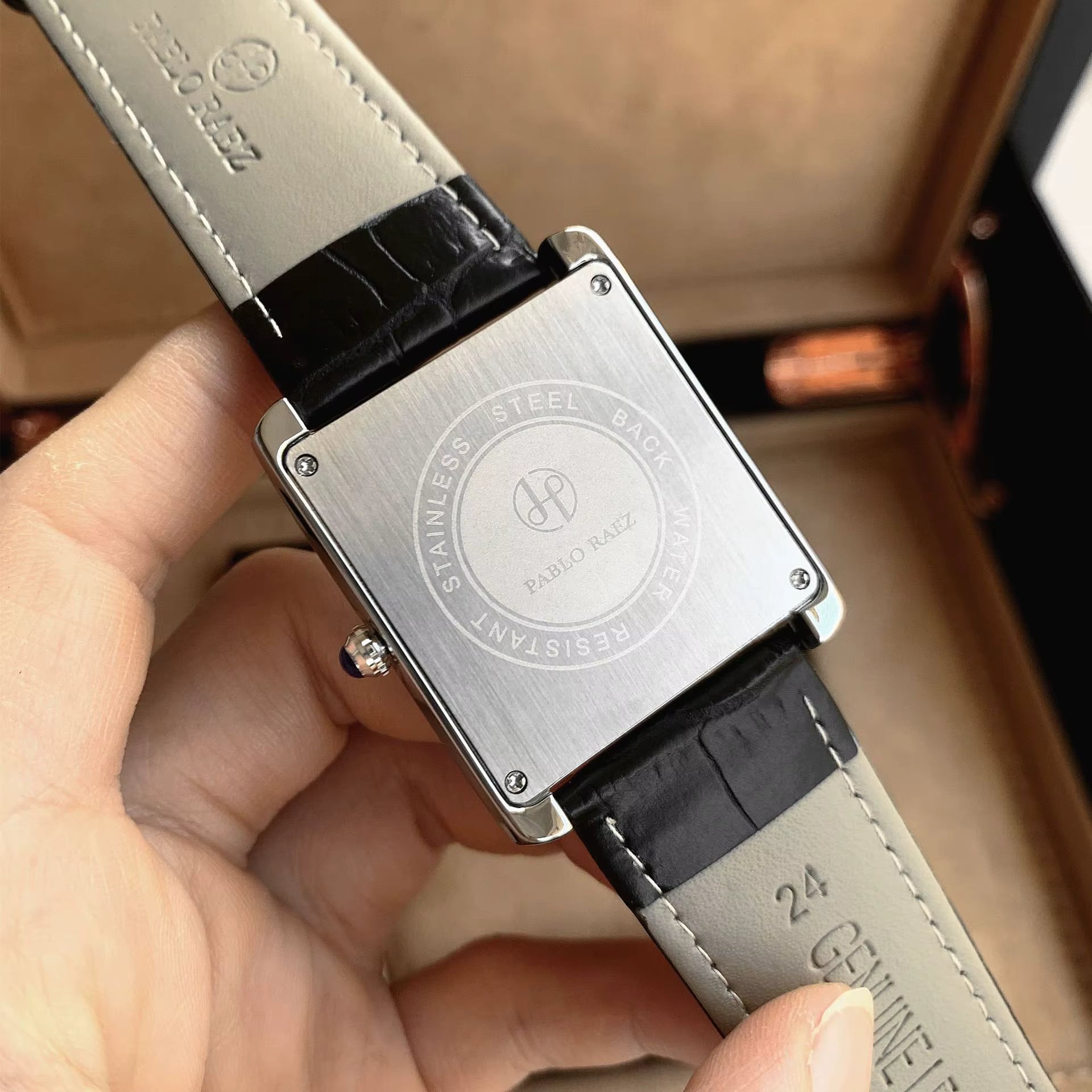 Relógio Maculino de Couro Solenne Black