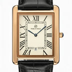 Relógio Maculino de Couro Solenne Black Gold