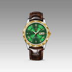 Relógio Masculino de Couro Luminous Gold Green 41mm