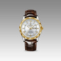Relógio Masculino de Couro Luminous Gold White 41mm