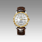 Relógio Masculino de Couro Luminous Gold White 41mm