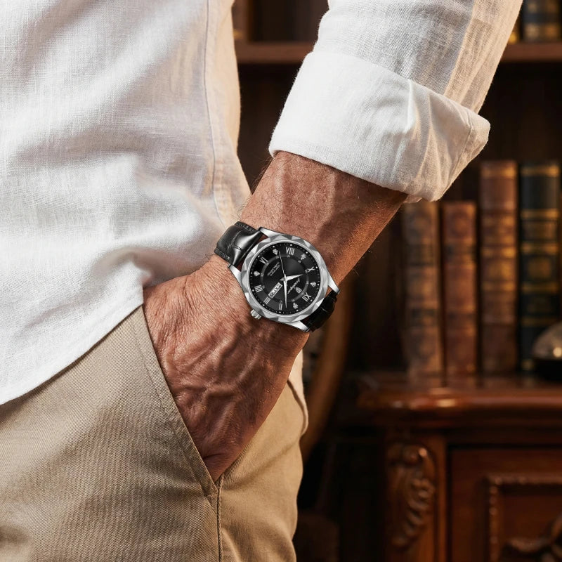 Relógio Luminous Silver Black 41mm