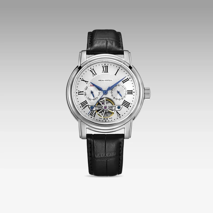 Relógio Masculino de Couro Alvor Black