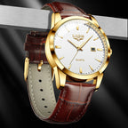 Relógio Masculino de Couro Célico Gold White 40mm