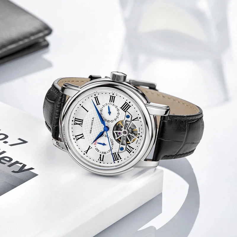 Relógio Masculino de Couro Alvor Black