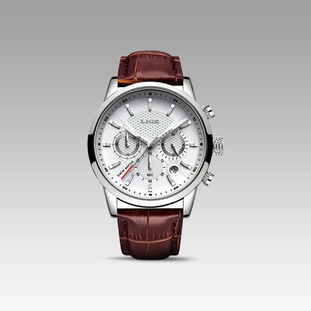 Relógio Masculino de Couro Ferren White